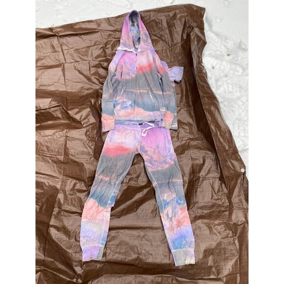 LIMITED EDITION Roots Tie Dye Hoodie Sweatpants Set - RARE Pastel Outdoor Scene - Picture 7 of 7
